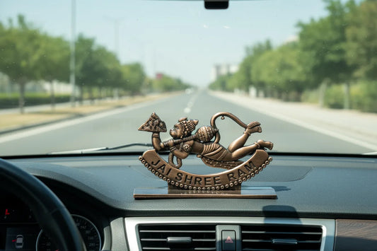 Elegant Metal Hanuman Ji Car Dashboard Idol – Jai Shree Ram Design