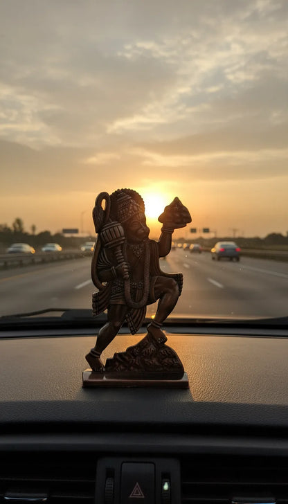 Premium Metal Hanuman Ji Car Dashboard Idol – Elegant & Devotional Decor