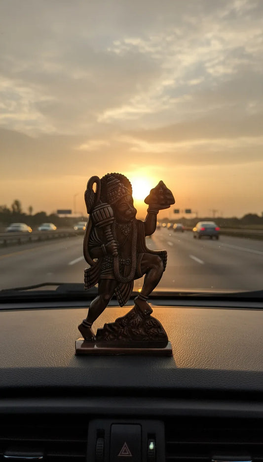 Premium Metal Hanuman Ji Car Dashboard Idol – Elegant & Devotional Decor