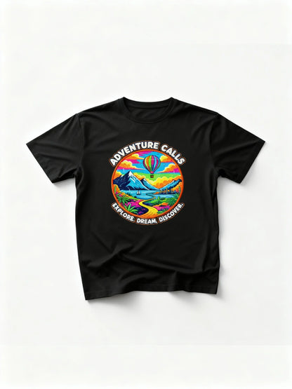 “Adventure Calls” Travel Lovers Unisex T-Shirt – Explore, Dream, Discover Unisex Classic Crew T-Shirt