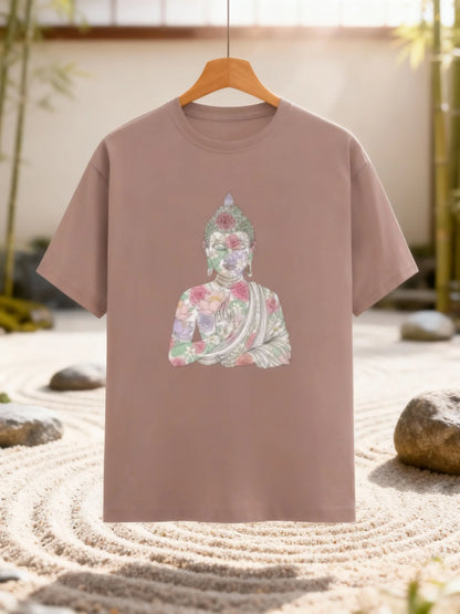 Women’s Buddha & Peace Graphic T-Shirt – Stylish & Mindful Casual Wear Classic Crew T-Shirt