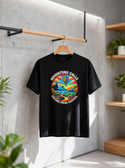 “Adventure Calls” Travel Lovers Unisex T-Shirt – Explore, Dream, Discover Unisex Classic Crew T-Shirt