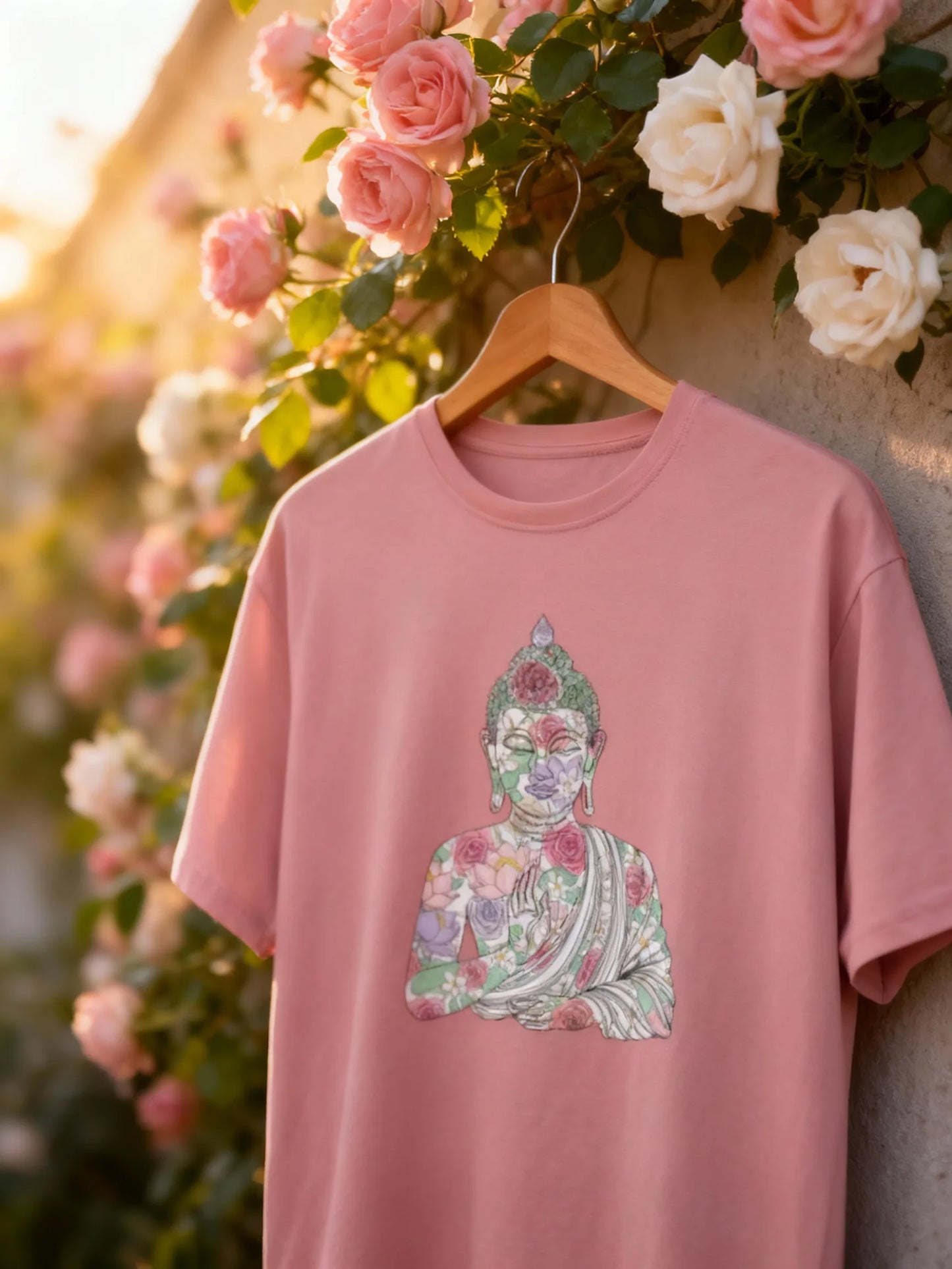 Women’s Buddha & Peace Graphic T-Shirt – Stylish & Mindful Casual Wear Classic Crew T-Shirt