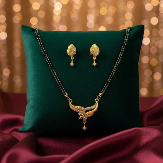 Gold Plated Mangalsutra Set Anti-Tarnish Daily wear Water Proof