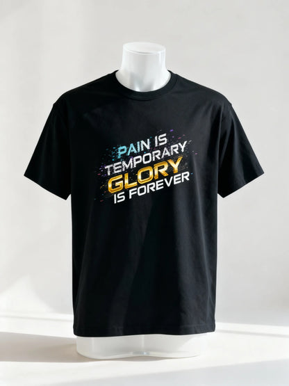 Unisex Basic T-Shirt Pain is Temporary, Glory is Forever | Motivational Gym & Casual T-Shirt