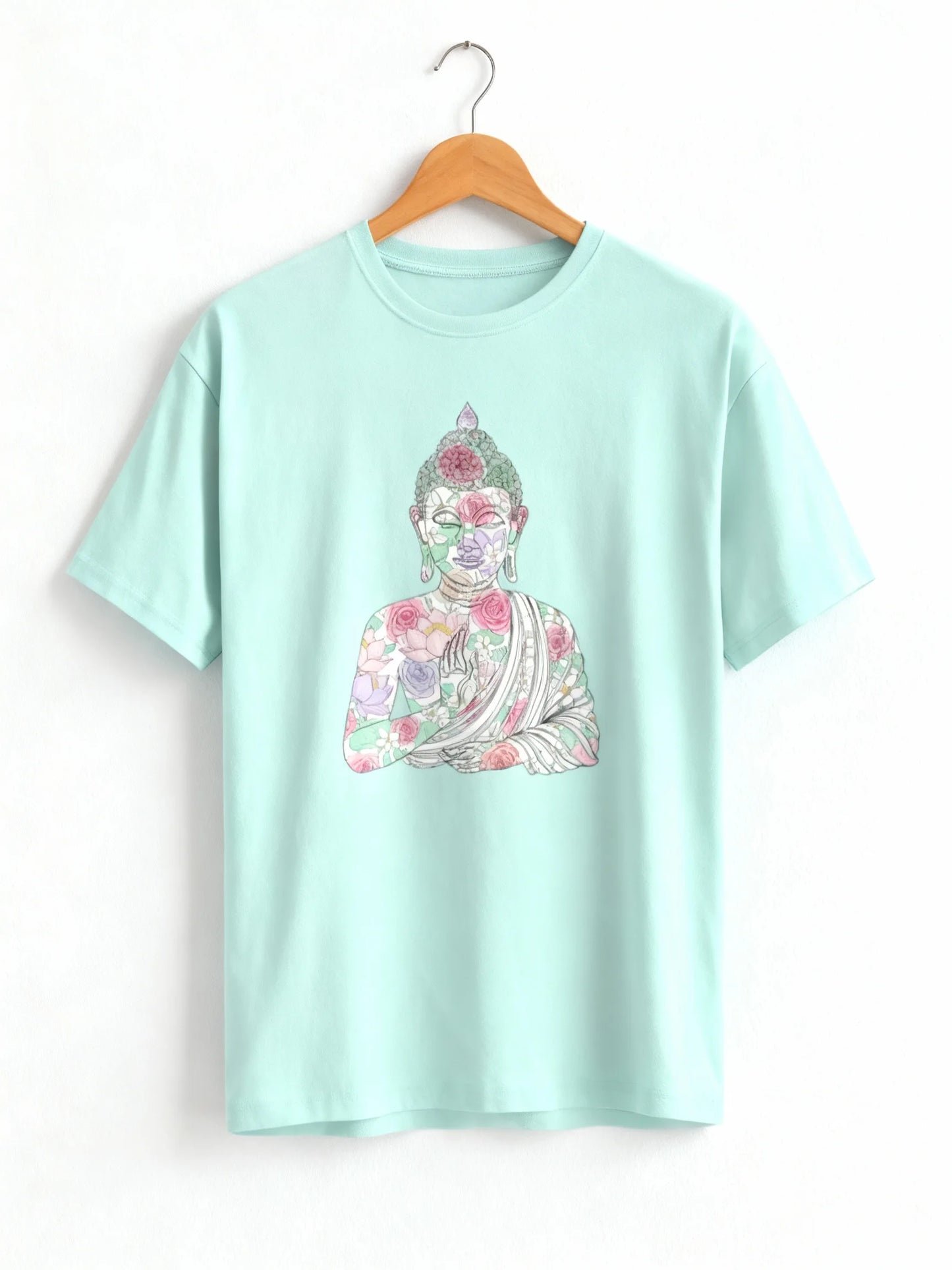 Women’s Buddha & Peace Graphic T-Shirt – Stylish & Mindful Casual Wear Classic Crew T-Shirt