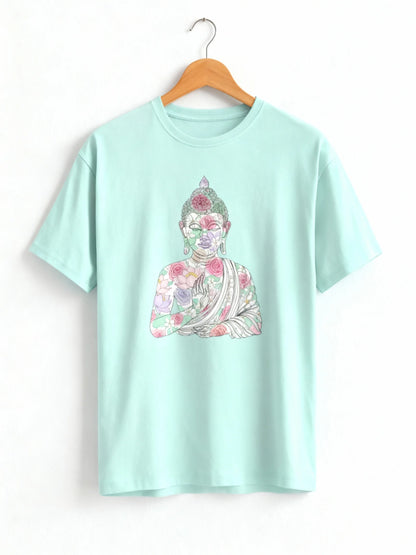 Women’s Buddha & Peace Graphic T-Shirt – Stylish & Mindful Casual Wear Classic Crew T-Shirt