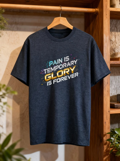 Unisex Basic T-Shirt Pain is Temporary, Glory is Forever | Motivational Gym & Casual T-Shirt