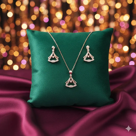 Rose Gold Designer Pendant Set for Women | Elegant Motif | Anti-Tarnish Stainless Steel Jewellery