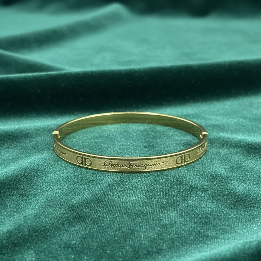 Gold Engraved Bangle Bracelet for Women | Sleek Design | Anti-Tarnish Stainless Steel Jewelry