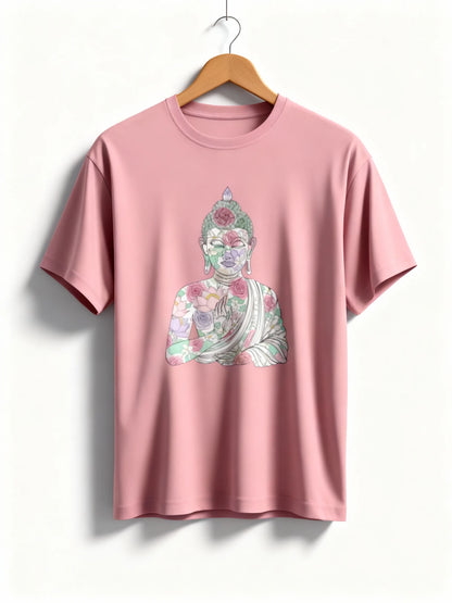 Women’s Buddha & Peace Graphic T-Shirt – Stylish & Mindful Casual Wear Classic Crew T-Shirt
