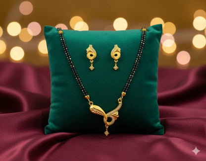 Gold Plated Mangalsutra Set for Women | Elegant Pendant Design | Anti-Tarnish Stainless Steel Jewelry