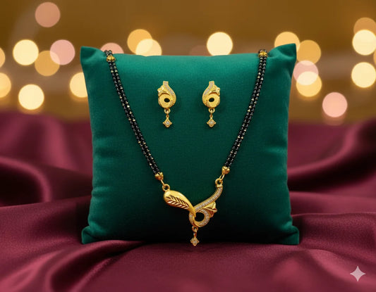 Gold Plated Mangalsutra Set for Women | Elegant Pendant Design | Anti-Tarnish Stainless Steel Jewelry