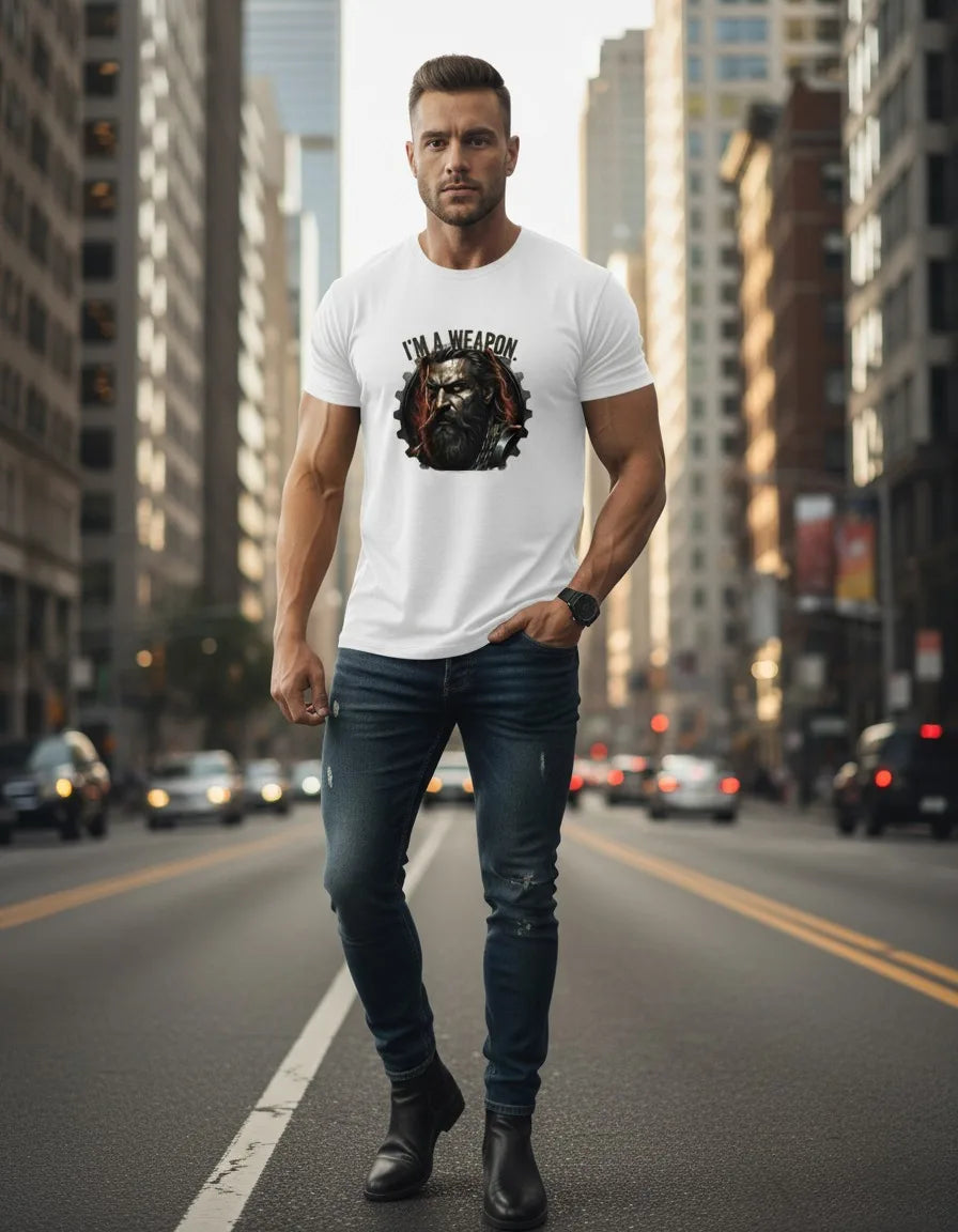 Men’s Motivational Gym T-Shirt – “I’m a Weapon, The Gym is My Training Ground” Basic T-Shirt