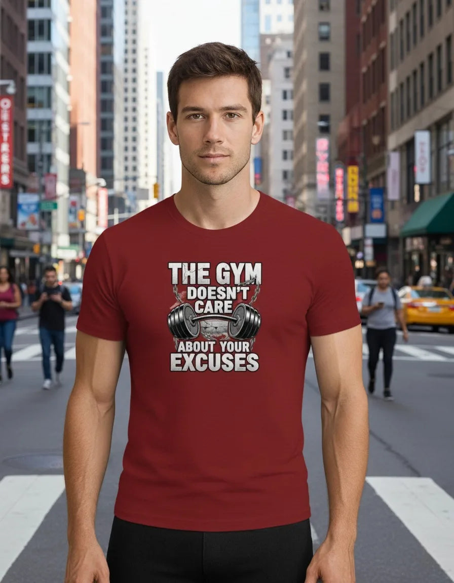 Men’s Gym and Casual Motivation T-Shirt – Fitness Workout Tee with Quote Print Basic T-Shirt