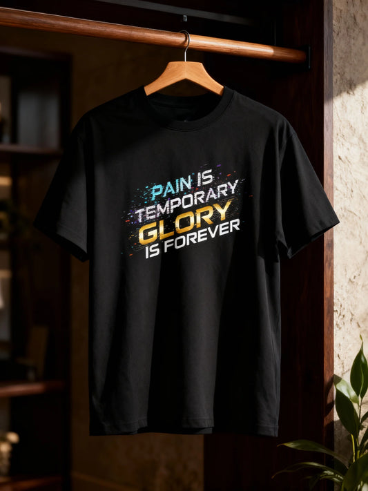 Unisex Basic T-Shirt Pain is Temporary, Glory is Forever | Motivational Gym & Casual T-Shirt