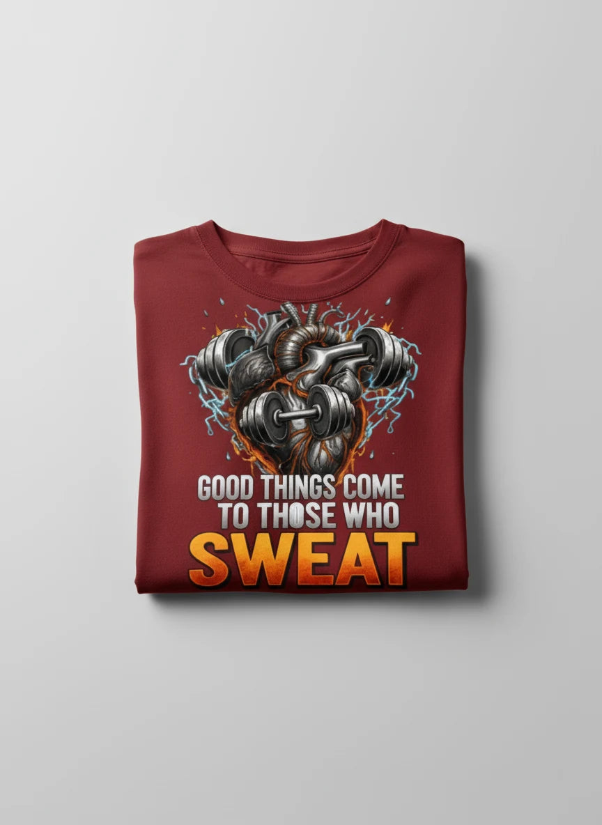 Unisex Basic T-Shirt "Good Things Come to Those Who Sweat" | Gym & Casual