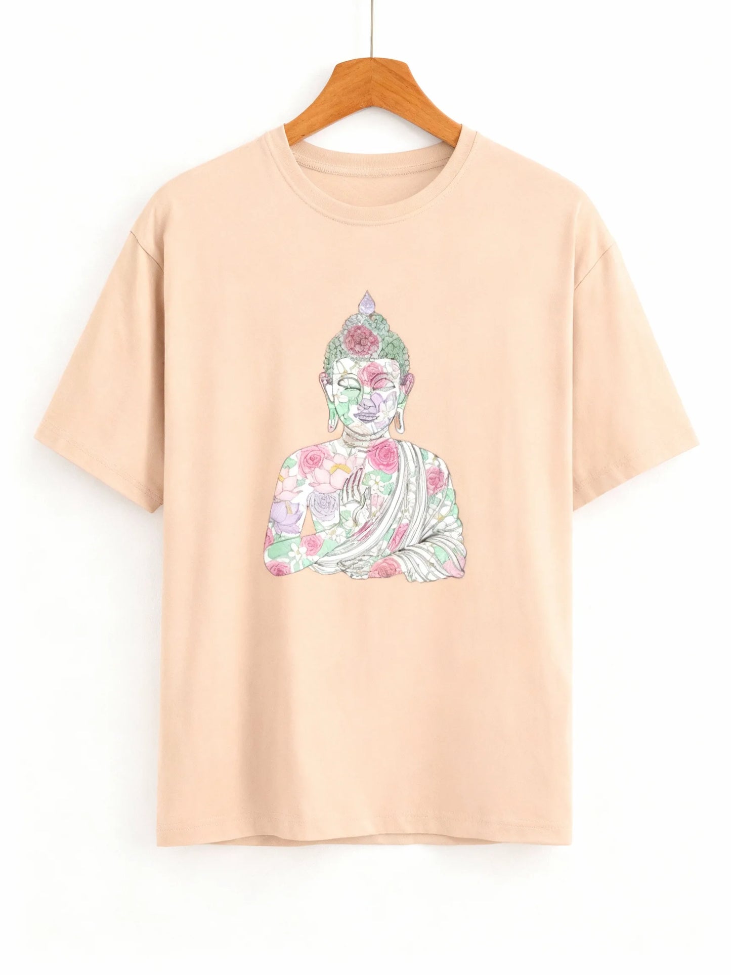 Women’s Buddha & Peace Graphic T-Shirt – Stylish & Mindful Casual Wear Classic Crew T-Shirt