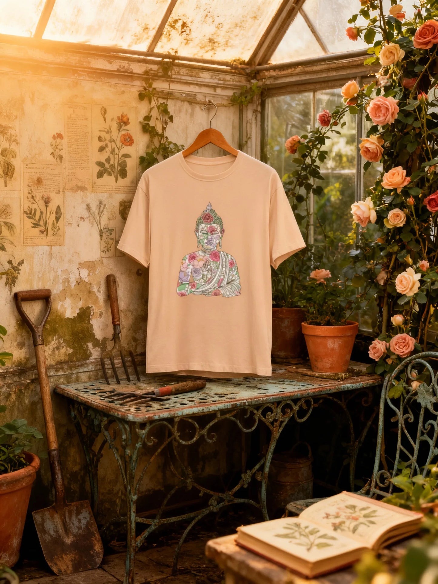 Women’s Buddha & Peace Graphic T-Shirt – Stylish & Mindful Casual Wear Classic Crew T-Shirt
