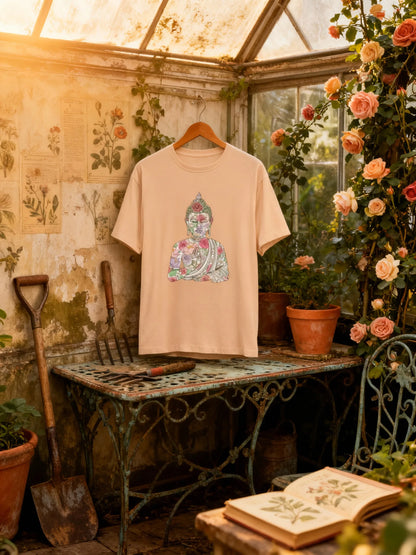 Women’s Buddha & Peace Graphic T-Shirt – Stylish & Mindful Casual Wear Classic Crew T-Shirt