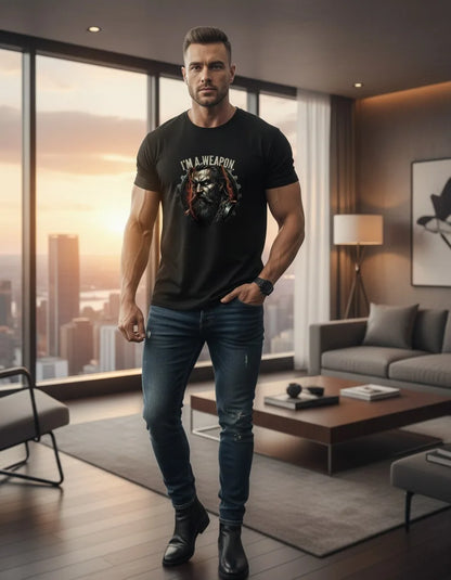 Men’s Motivational Gym T-Shirt – “I’m a Weapon, The Gym is My Training Ground” Basic T-Shirt