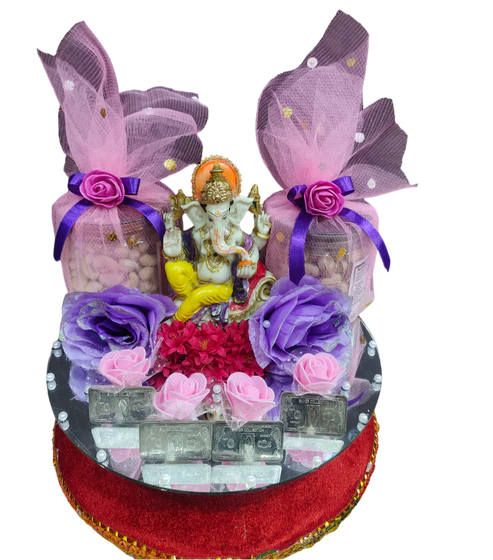 Elegant Anniversary Hamper with Lord Ganesha Idol (2) Elegant Anniversary & Festive Gift Hamper with Lord Ganesha