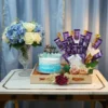 Elegant Birthday Hamper with Cake & Chocolate Bouquet