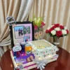 Luxury 25th Anniversary Gift Hamper with Cake (1) Luxury 25th Anniversary Gift Hamper with Cake