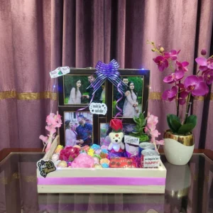 Luxury Anniversary Hamper (1) Luxury Anniversary Gift Hamper with Personalized Photo Frame