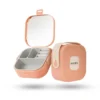 Mini jewellery organizer box with built-in mirror and multiple storage compartments