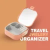 Mini Jewellery Organizer Box with Mirror – Portable Travel Jewellery Storage Case (4) Mini Jewellery Organizer Box with Mirror – Portable Travel Jewellery Storage Case