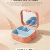 Mini Jewellery Organizer Box with Mirror – Portable Travel Jewellery Storage Case (7) Mini Jewellery Organizer Box with Mirror – Portable Travel Jewellery Storage Case