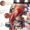 Mini Stainless Steel Water Bottle – 300 ml Floral Print (8) 300 ml mini stainless steel water bottle with colourful floral artwork and metallic carry-loop lid