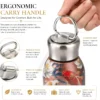 Mini Stainless Steel Water Bottle – 300 ml Floral Print (9) 300 ml mini stainless steel water bottle with colourful floral artwork and metallic carry-loop lid
